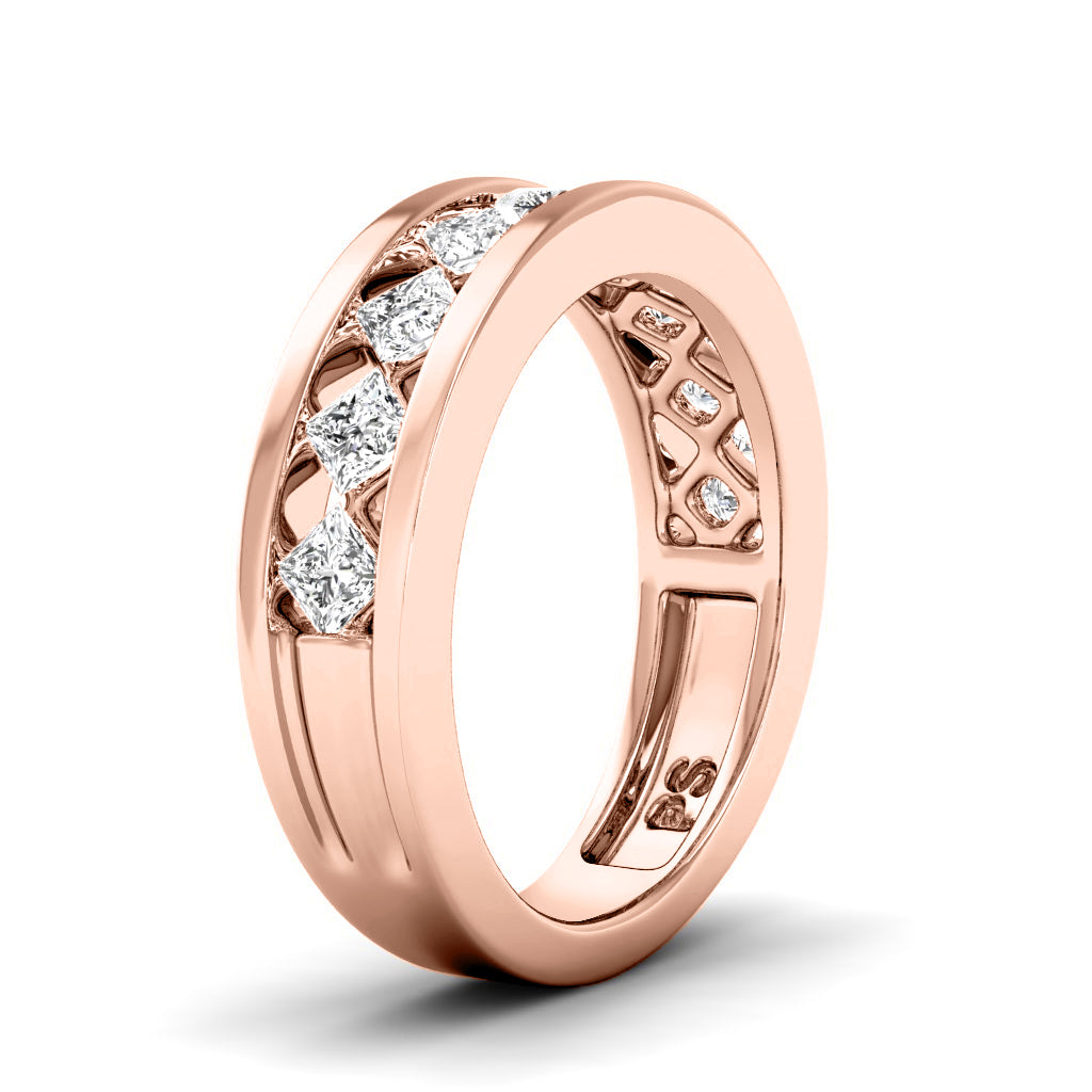 0.90 CT Princess Cut Natural Diamonds - Wedding Band