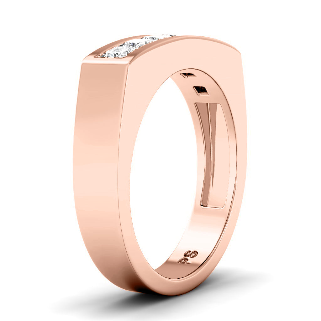 1.00 CT Princess Cut Lab Grown Diamonds - Mens Wedding Band