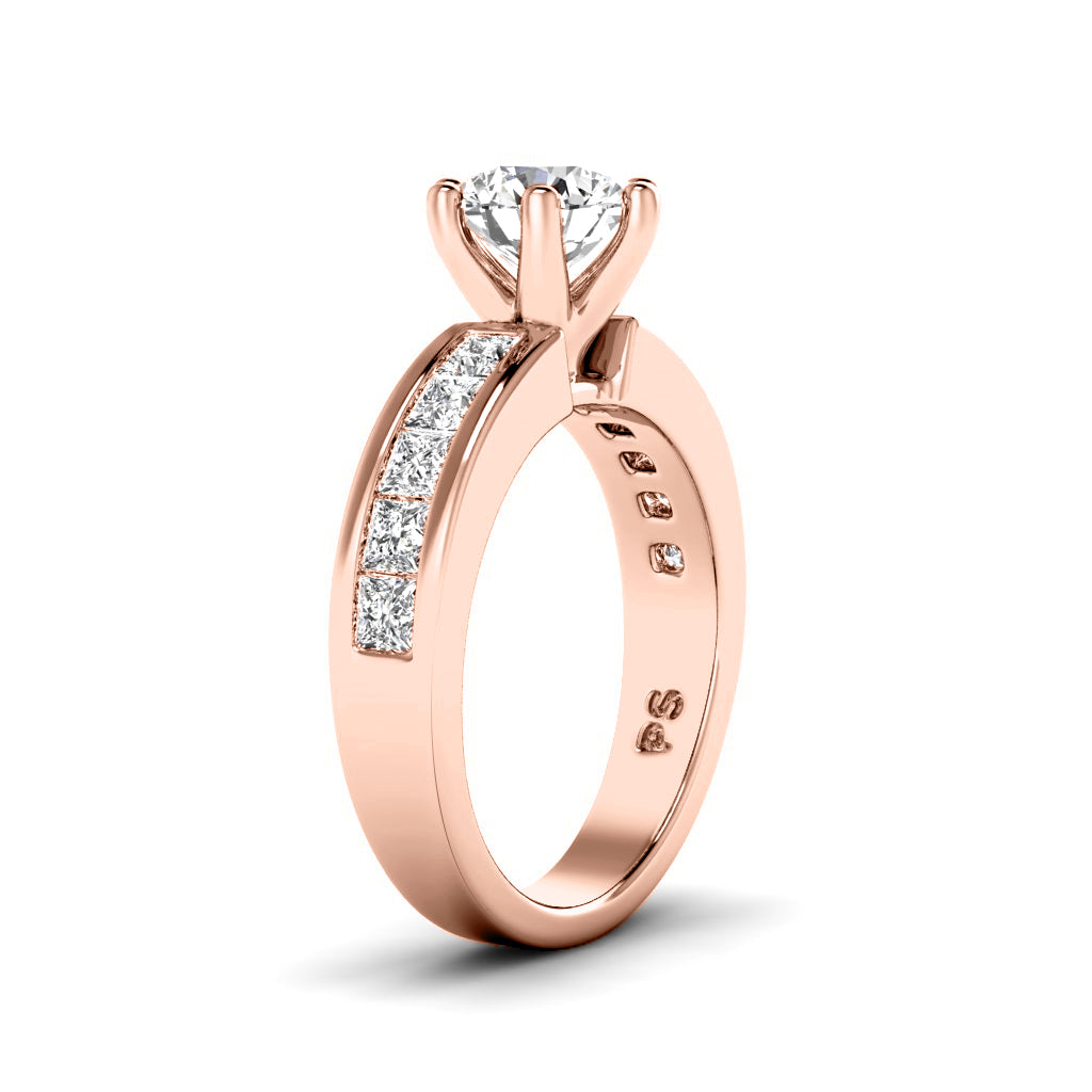 1.25-2.40 CT Princess & Round Cut Diamonds - Engagement Ring