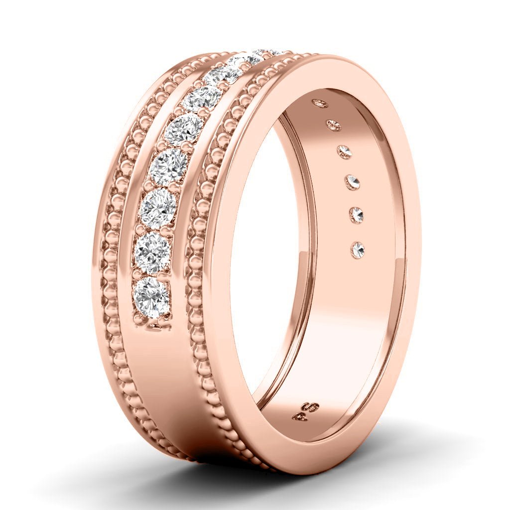 0.80 CT Round Cut Natural Diamonds - Mens Wedding Bands