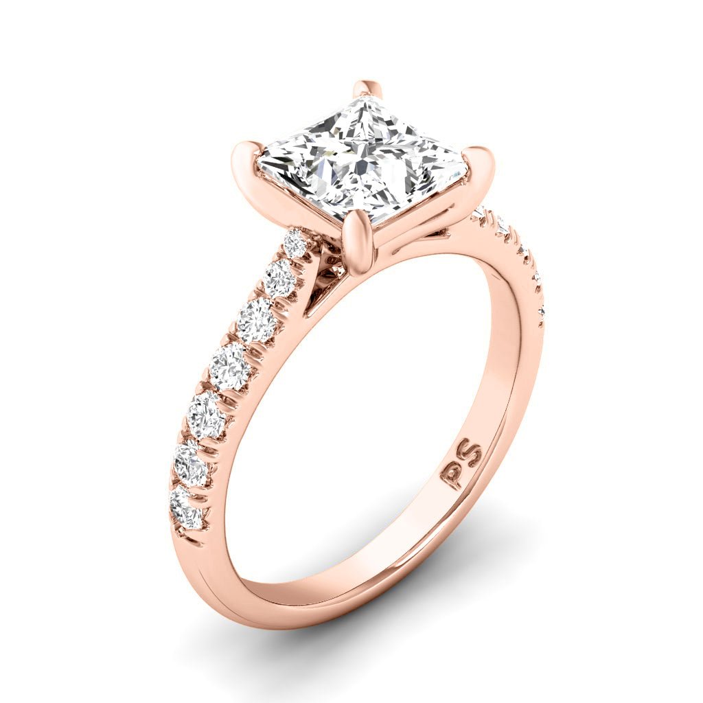 0.85-6.35 CT Princess & Round Cut Lab Grown Diamonds - Engagement Ring