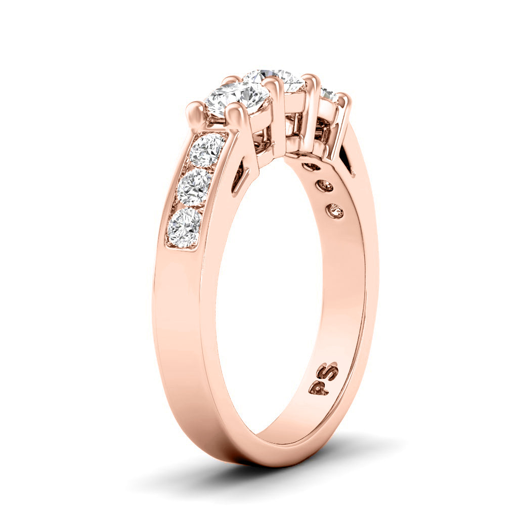 1.00 CT Round Cut Natural Diamonds - Wedding Band