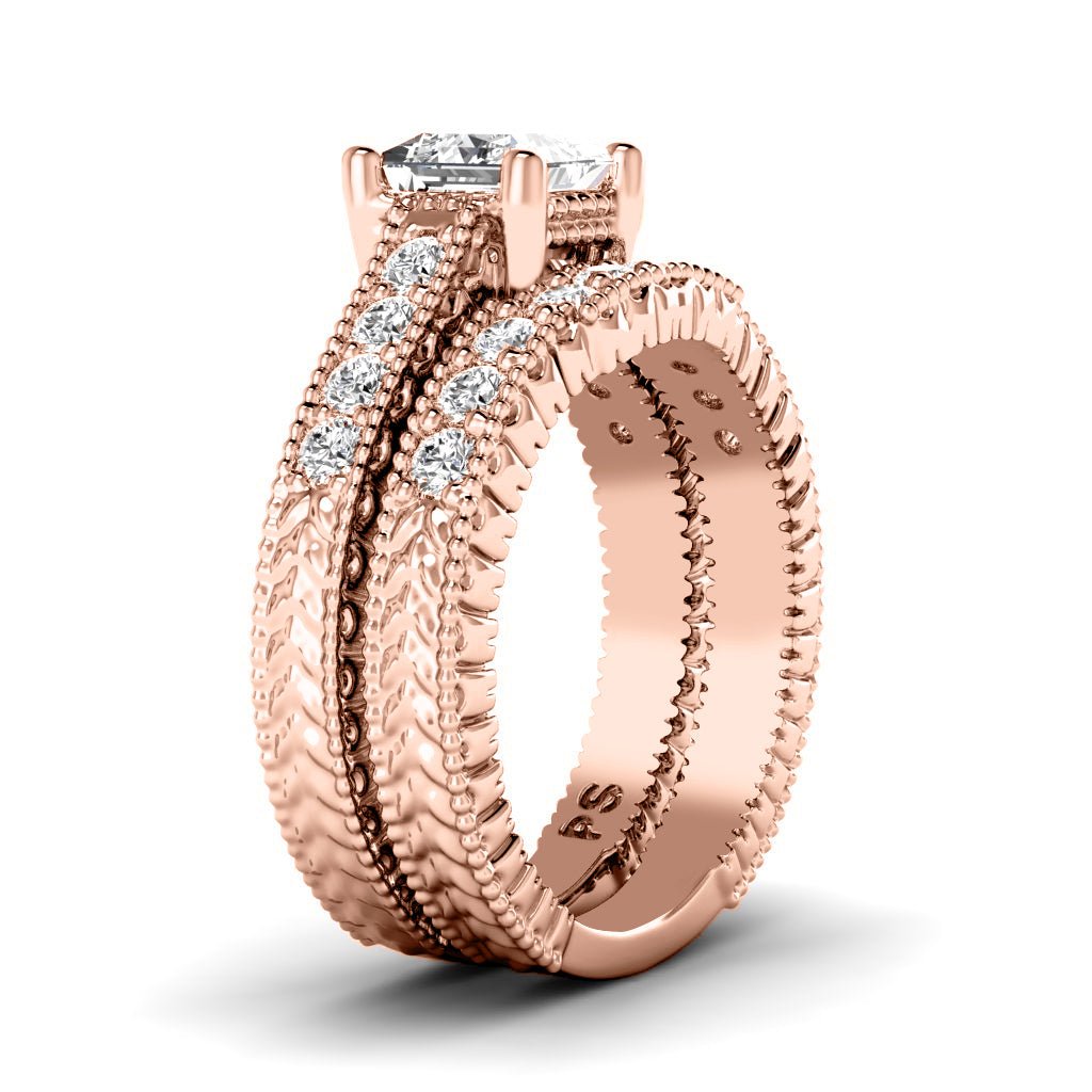 1.15-6.65 CT Princess & Round Cut Diamonds - Bridal Set