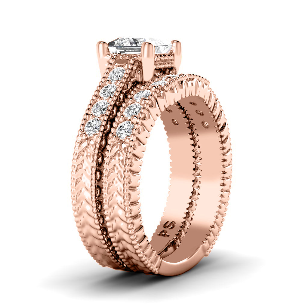 1.00-2.15 CT Round & Princess Cut Diamonds - Bridal Set