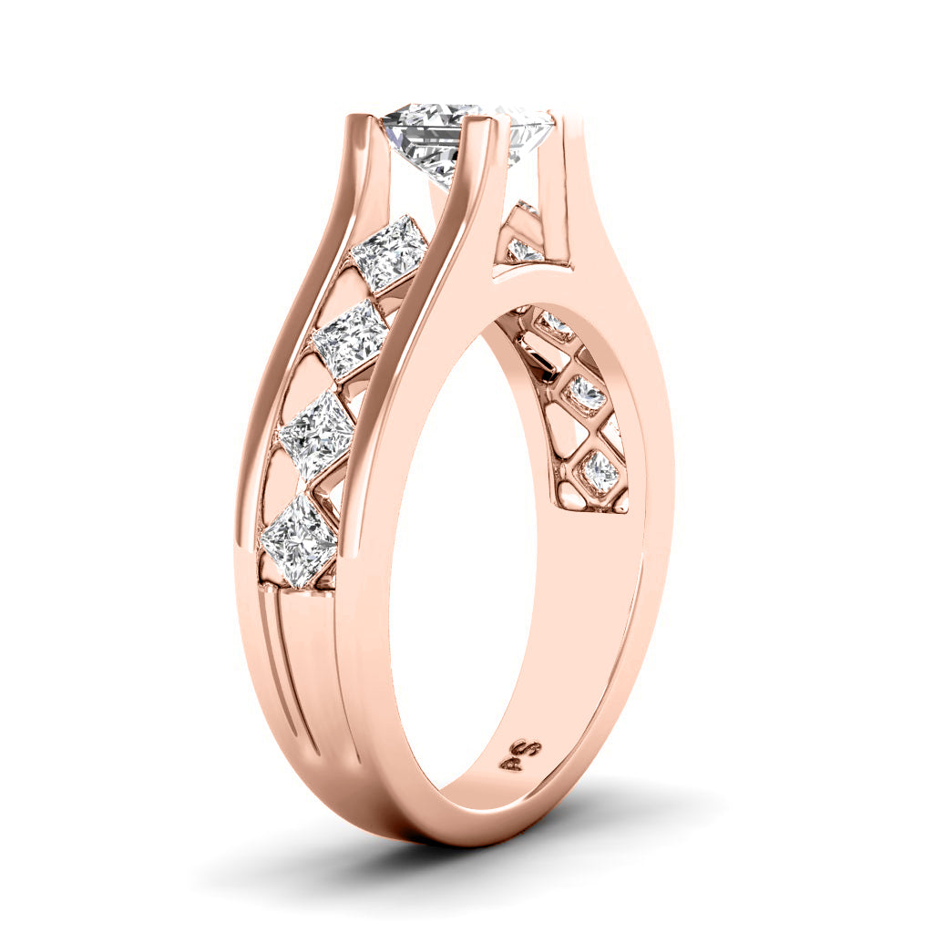 1.15-2.30 CT Princess Cut Natural Diamonds - Engagement Ring