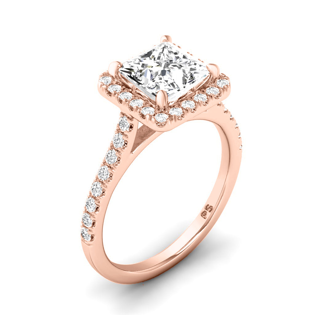 0.95-3.45 CT Round & Princess Cut Lab Grown Diamonds - Halo Ring