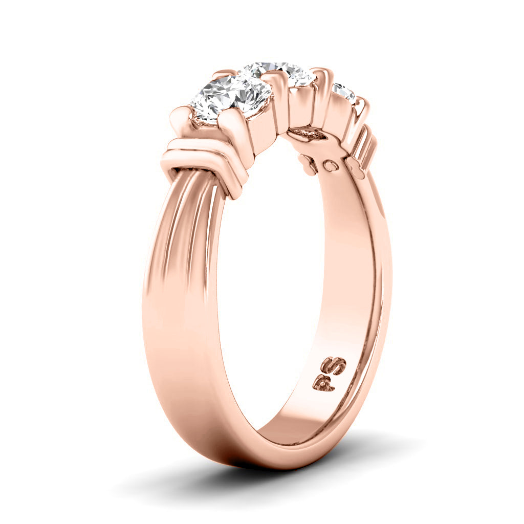 0.70 CT Round Cut Natural Diamonds - Wedding Band