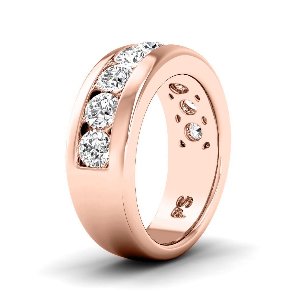 1.00 CT Round Cut Natural Diamonds - Wedding Band