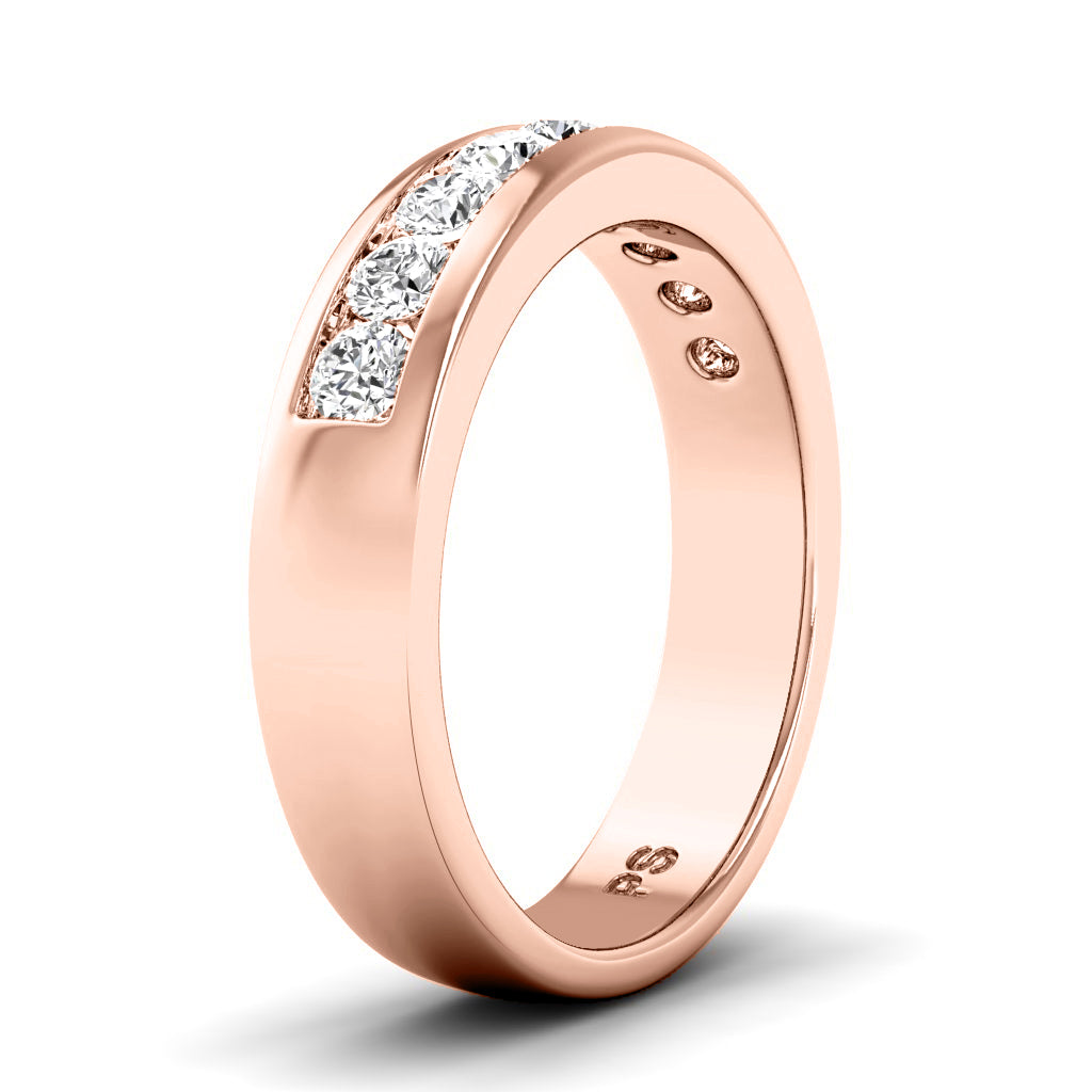 0.80 CT Round Cut Natural Diamonds - Mens Wedding Bands