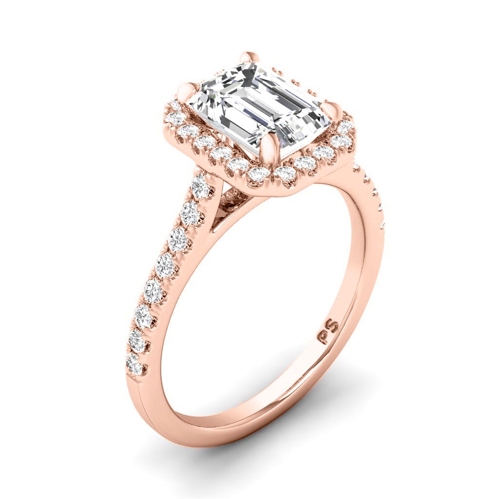 0.95 - 3.45 CT Round & Emerald Cut Lab Grown Diamonds - Halo Ring - Primestyle.com