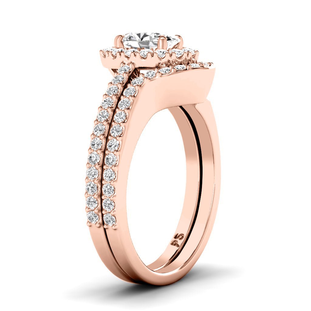 1.10-2.25 CT Oval & Round Cut Natural Diamonds - Bridal Set