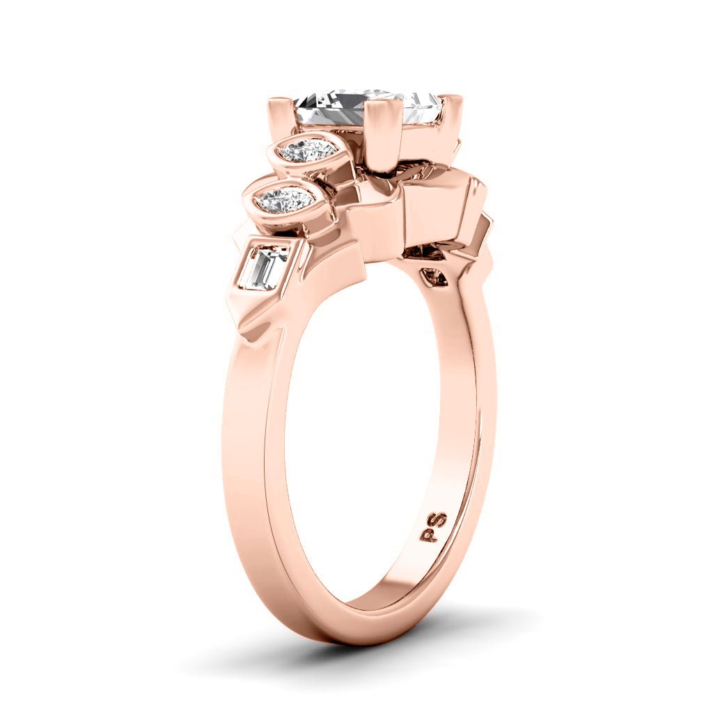 0.60 - 1.75 CT Baguette & Marquise & Princess Cut Natural Diamonds - Engagement Ring - Primestyle.com