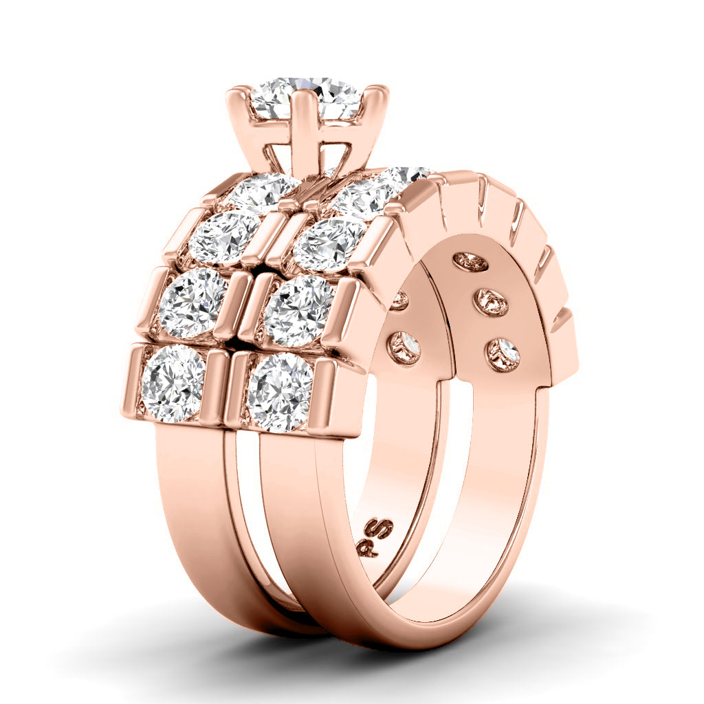 2.75-5.25 CT Round Cut Lab Grown Diamonds - Bridal Set