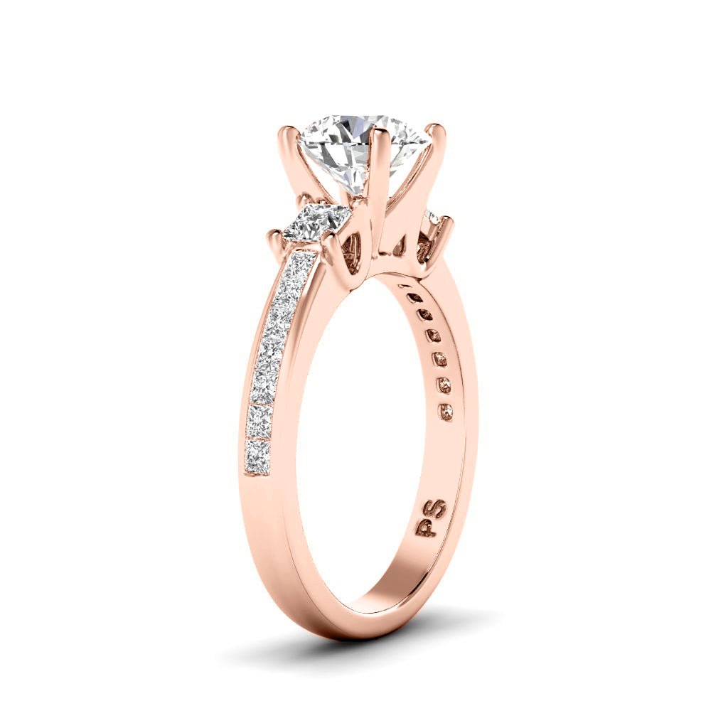 1.10-2.25 CT Princess & Round Cut Natural Diamonds - Engagement Ring