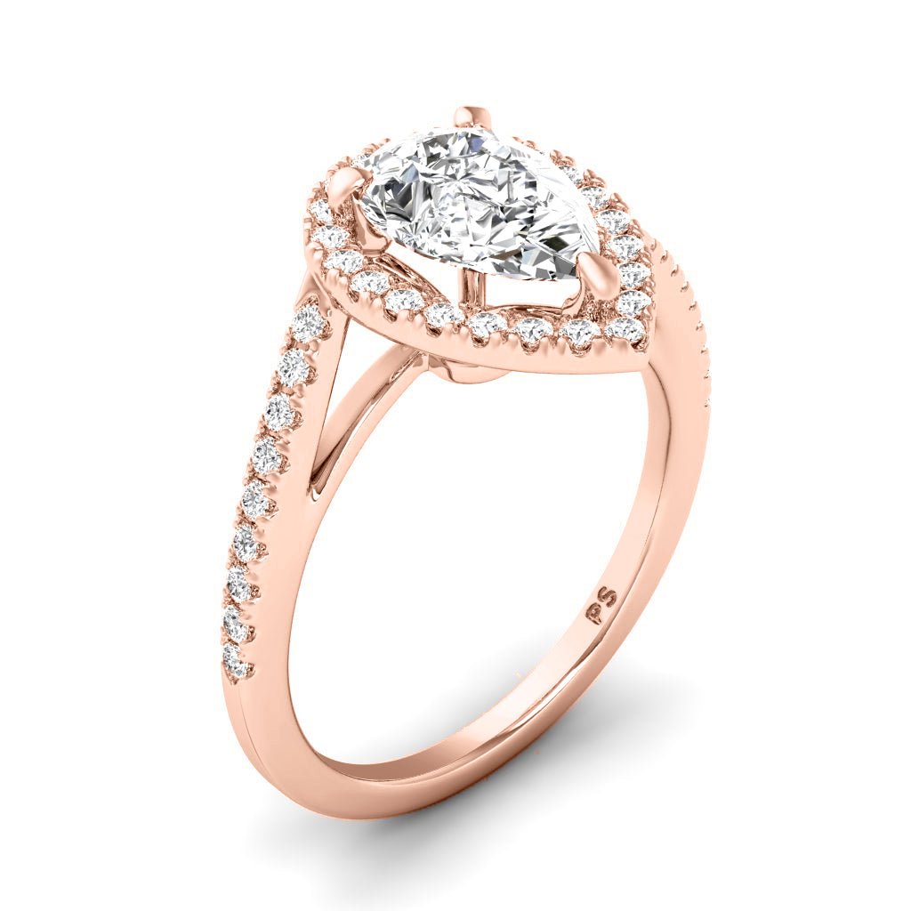 0.85-6.35 CT Pear & Round Cut Diamonds - Halo Rings