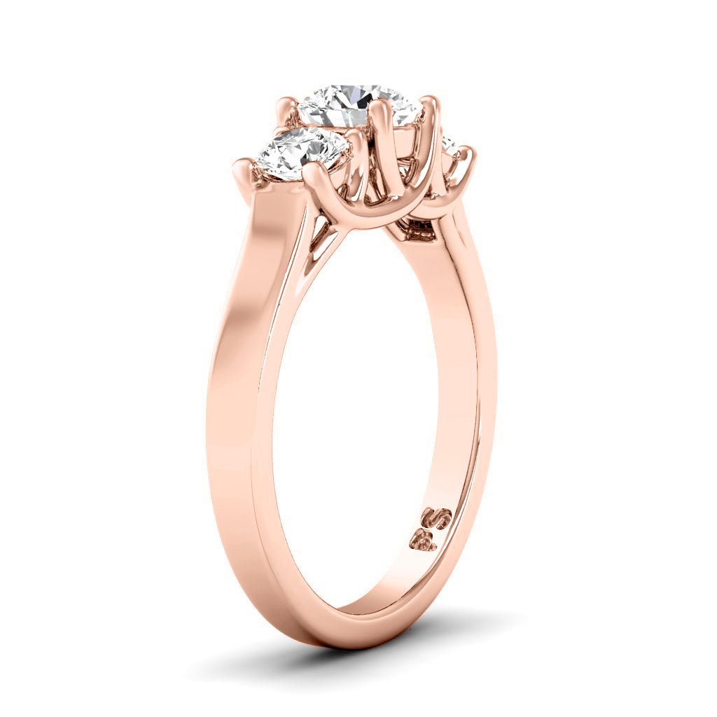 0.90 CT Round Cut Natural Diamonds - Three Stone Rings - Primestyle.com