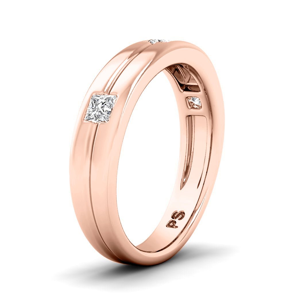 0.45 CT Princess Cut Natural Diamonds - Wedding Band