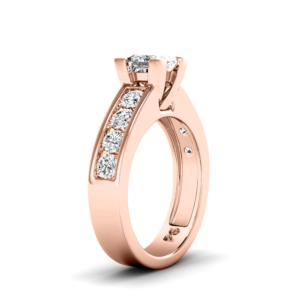 1.30-3.80 CT Round & Princess Cut Lab Grown Diamonds - Engagement Ring