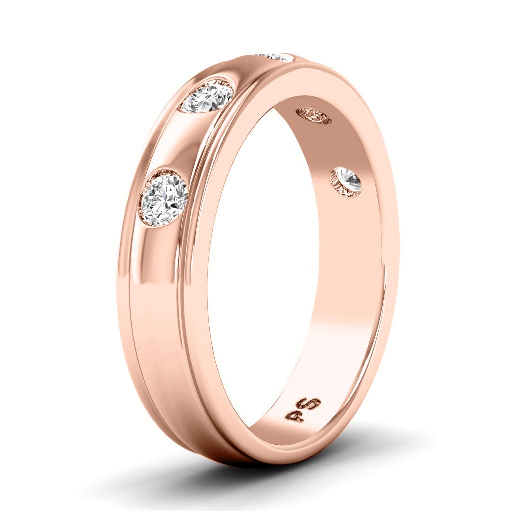 0.50 CT Round Cut Natural Diamonds - Mens Wedding Bands - Primestyle.com