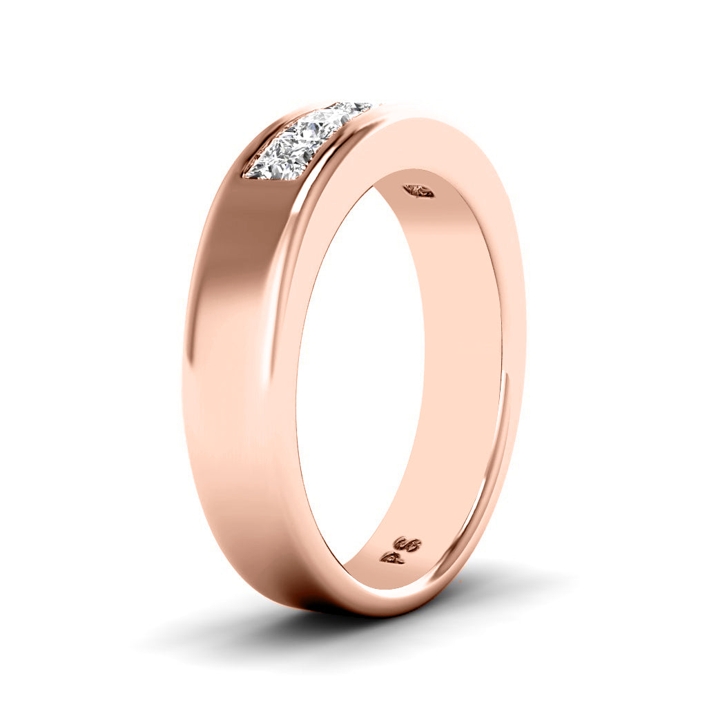 1.00 CT Princess Cut Diamonds - Mens Wedding Band