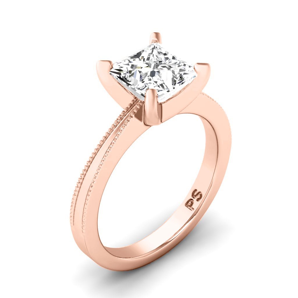 0.50-6.00 CT Princess Cut Diamonds - Solitaire Rings