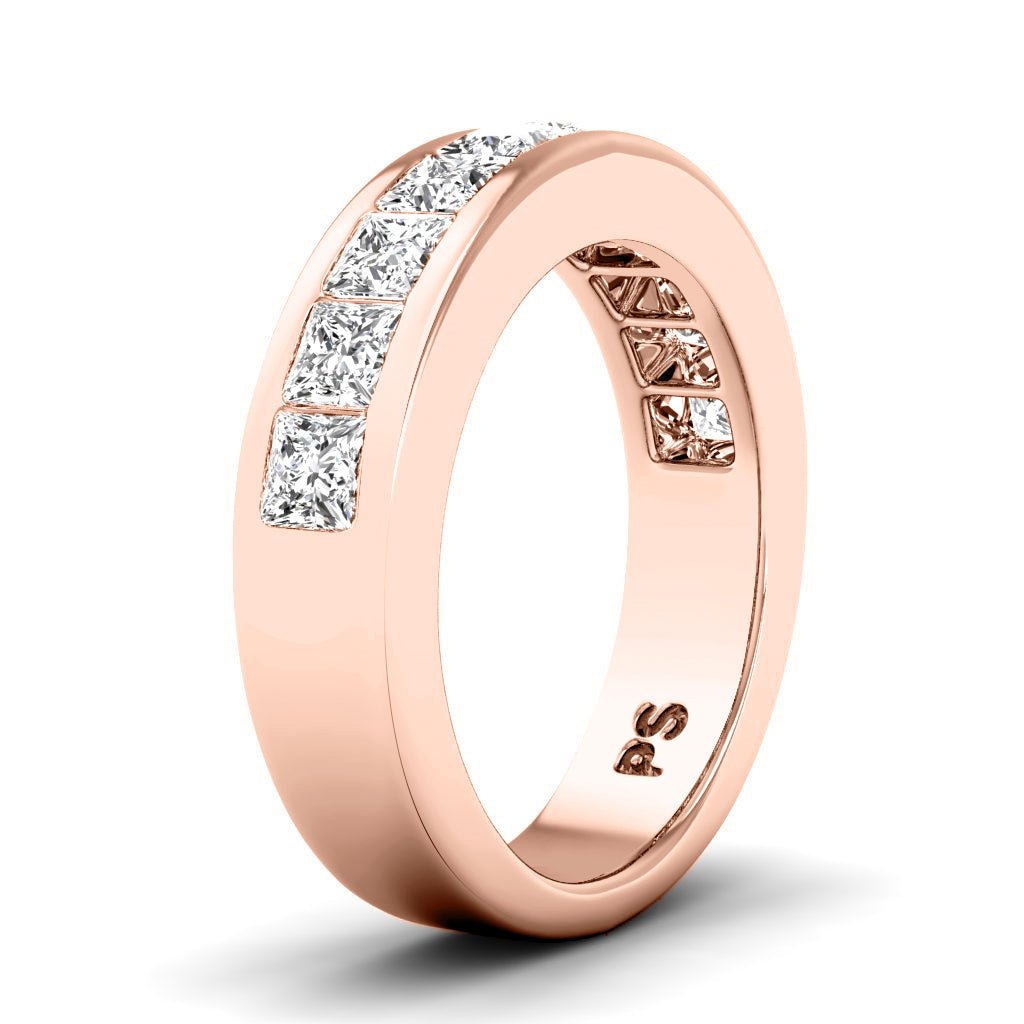 0.80 CT Princess Cut Natural Diamonds - Wedding Band