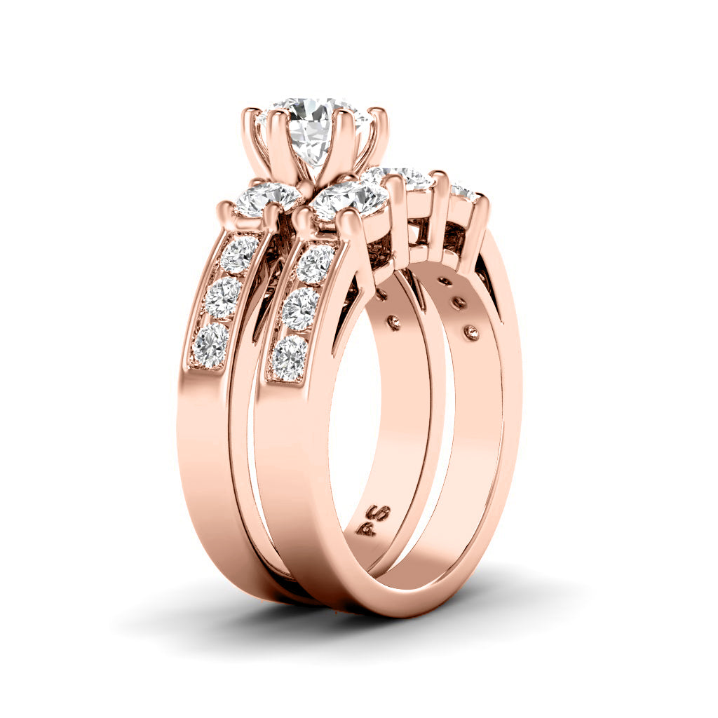 2.15-3.30 CT Round & Princess Cut Diamonds - Bridal Set