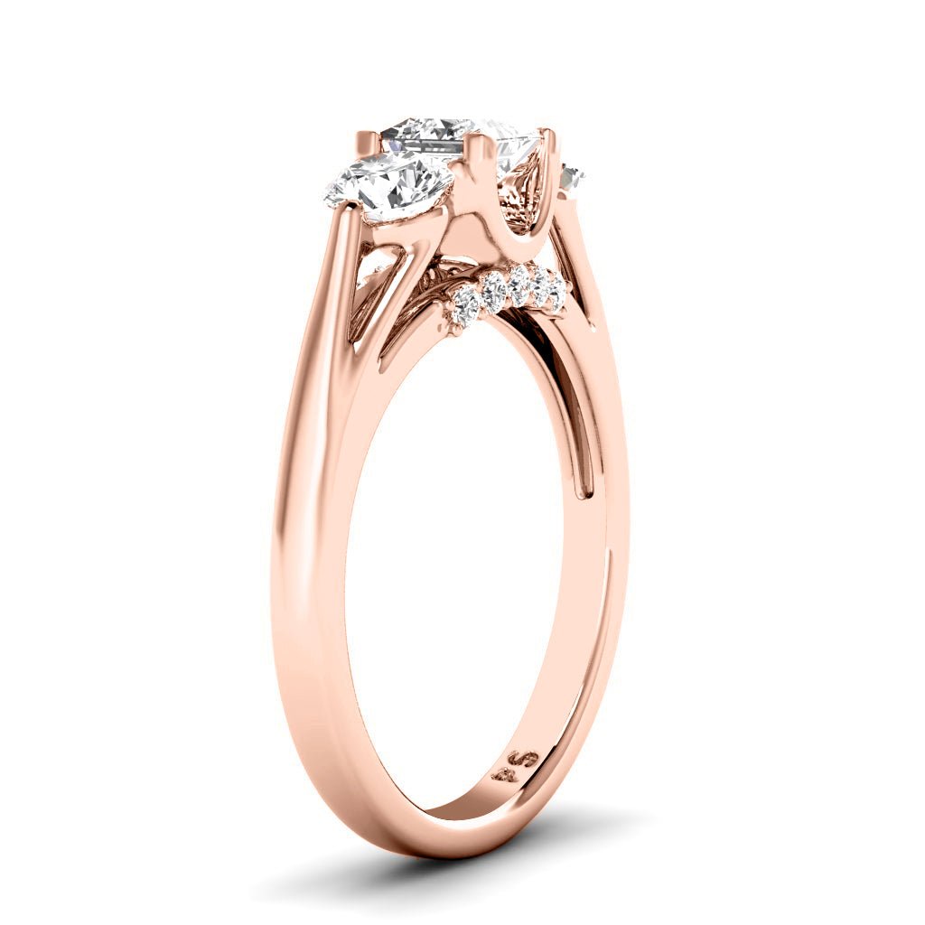 1.05-6.55 CT Princess & Round Cut Lab Grown Diamonds - Engagement Ring