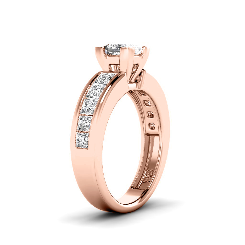 1.55-2.70 CT Princess Cut Natural Diamonds - Engagement Ring