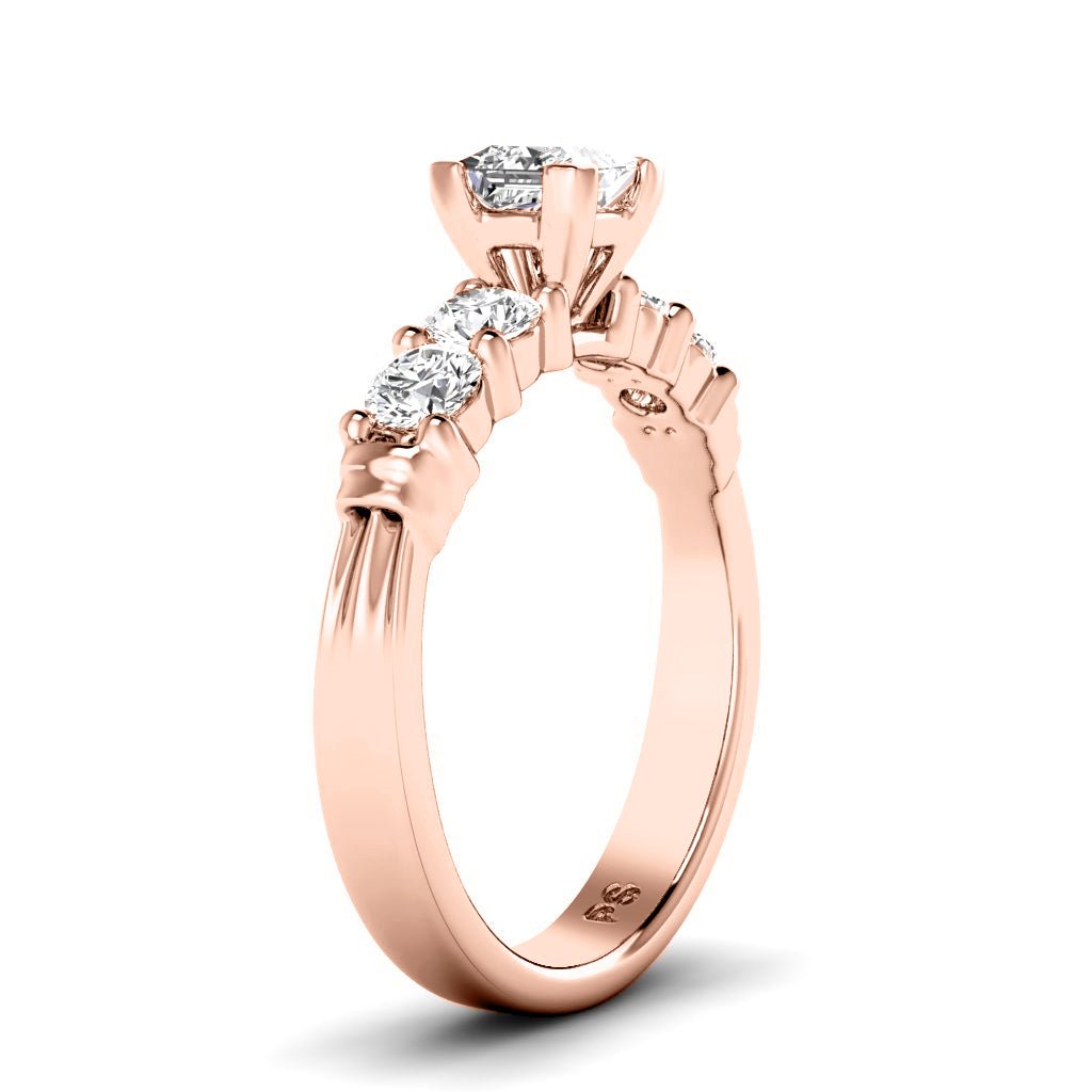 1.05-6.55 CT Princess & Round Cut Lab Grown Diamonds - Engagement Ring