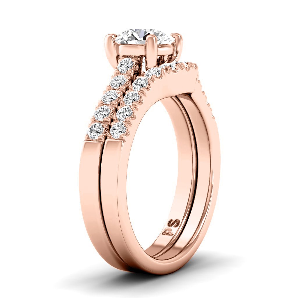 0.90 - 2.05 CT Princess & Round Cut Natural Diamonds - Bridal Set - Primestyle.com