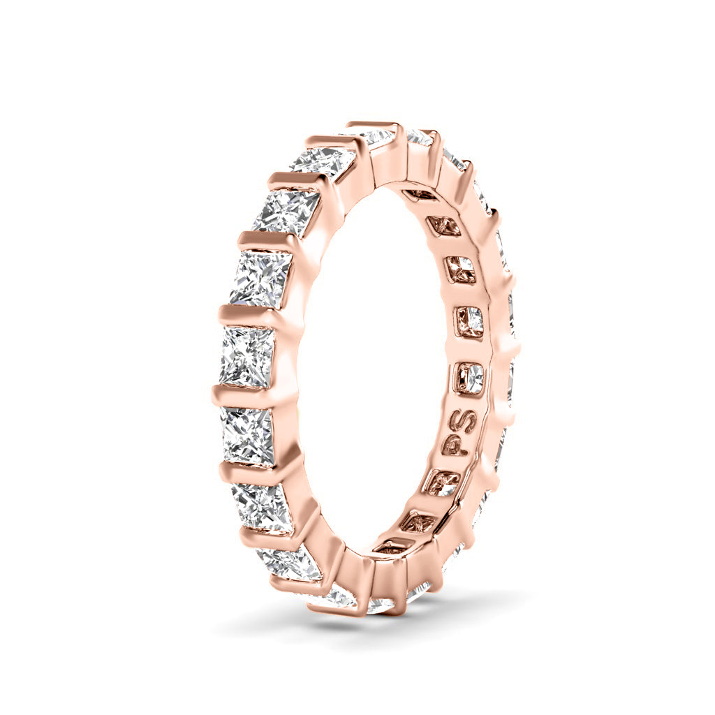 2.50 CT Princess Cut Natural Diamonds - Eternity Rings