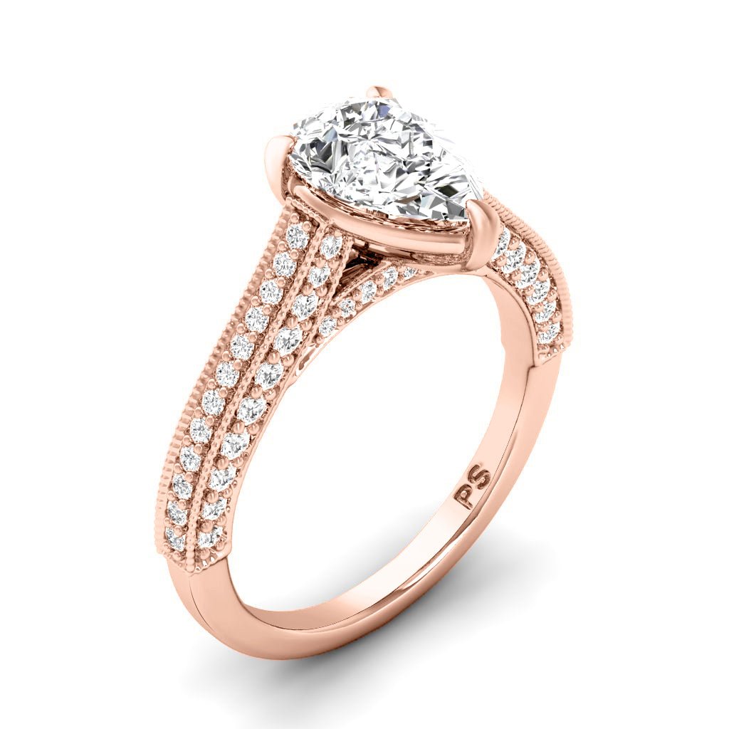 1.15 - 6.65 CT Pear & Round Cut Diamonds - Engagement Ring - Primestyle.com