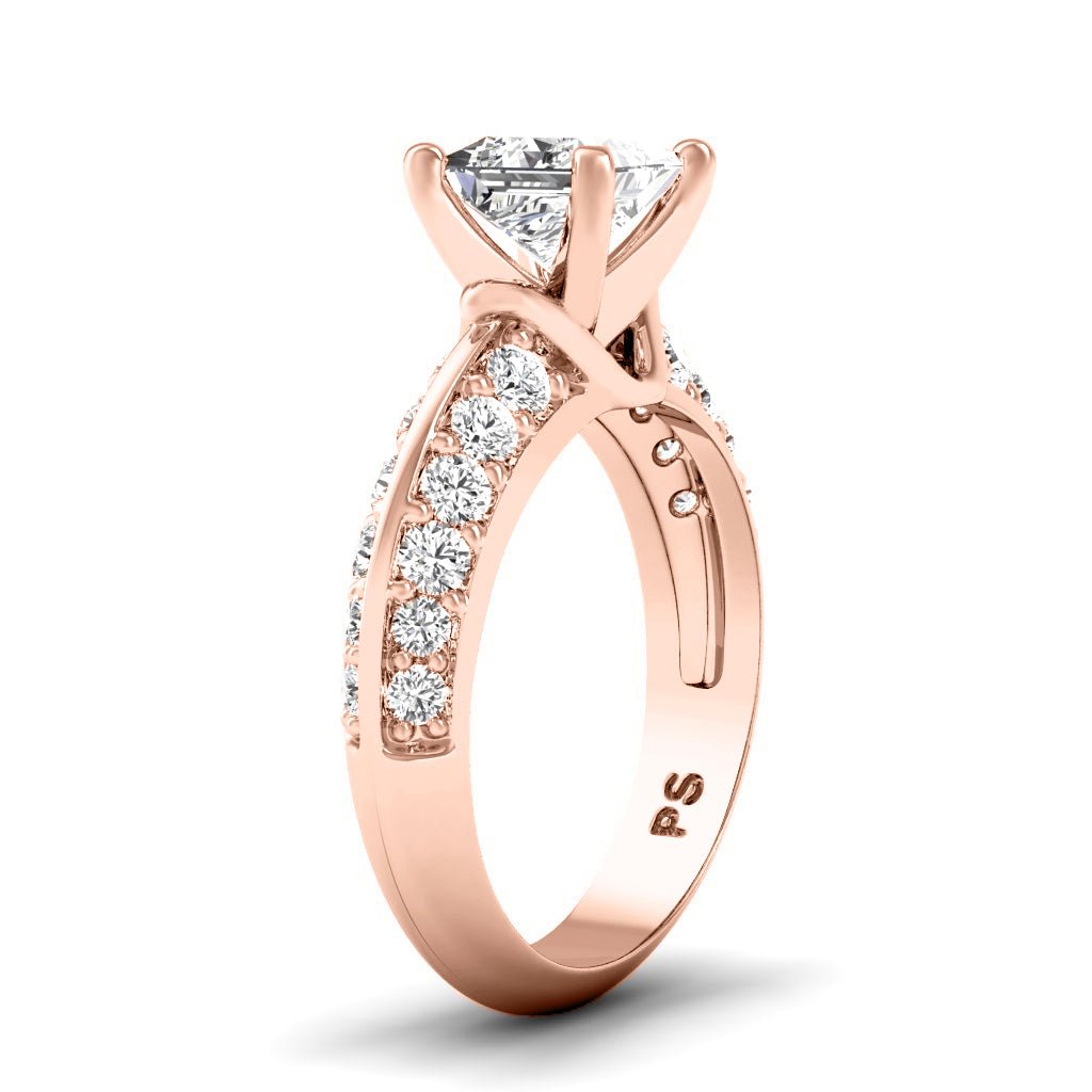 1.15-6.65 CT Princess & Round Cut Diamonds - Engagement Ring