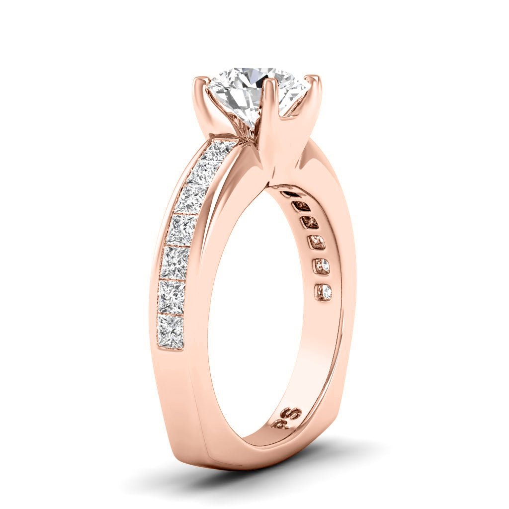 1.20-6.70 CT Princess & Round Cut Lab Grown Diamonds - Engagement Ring