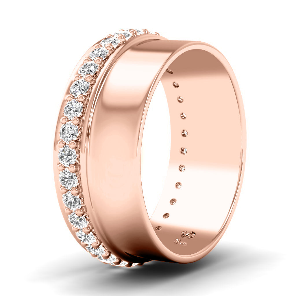 1.00 CT Round Cut Diamonds - Mens Wedding Band