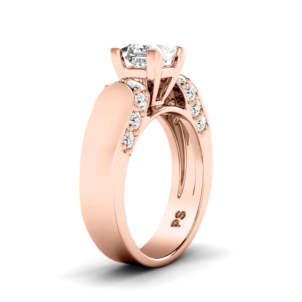 1.00-2.15 CT Princess & Round Cut Natural Diamonds - Engagement Ring