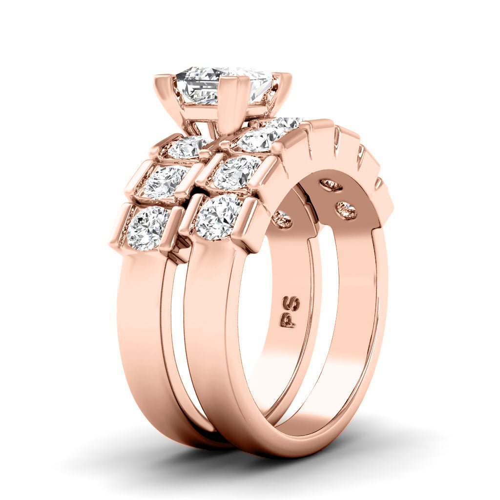 2.35 - 7.85 CT Princess & Round Cut Diamonds - Bridal Set - Primestyle.com