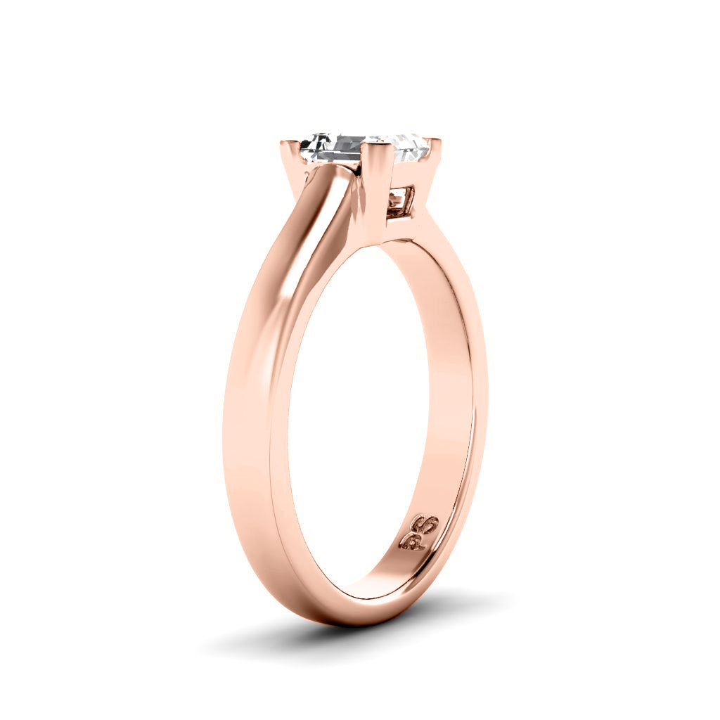 0.35-1.50 CT Ascher Cut Diamonds - Solitaire Ring