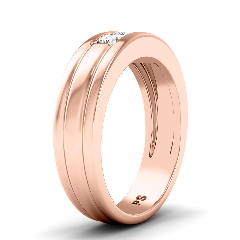0.90 CT Princess Cut Lab Grown Diamonds - Mens Wedding Band
