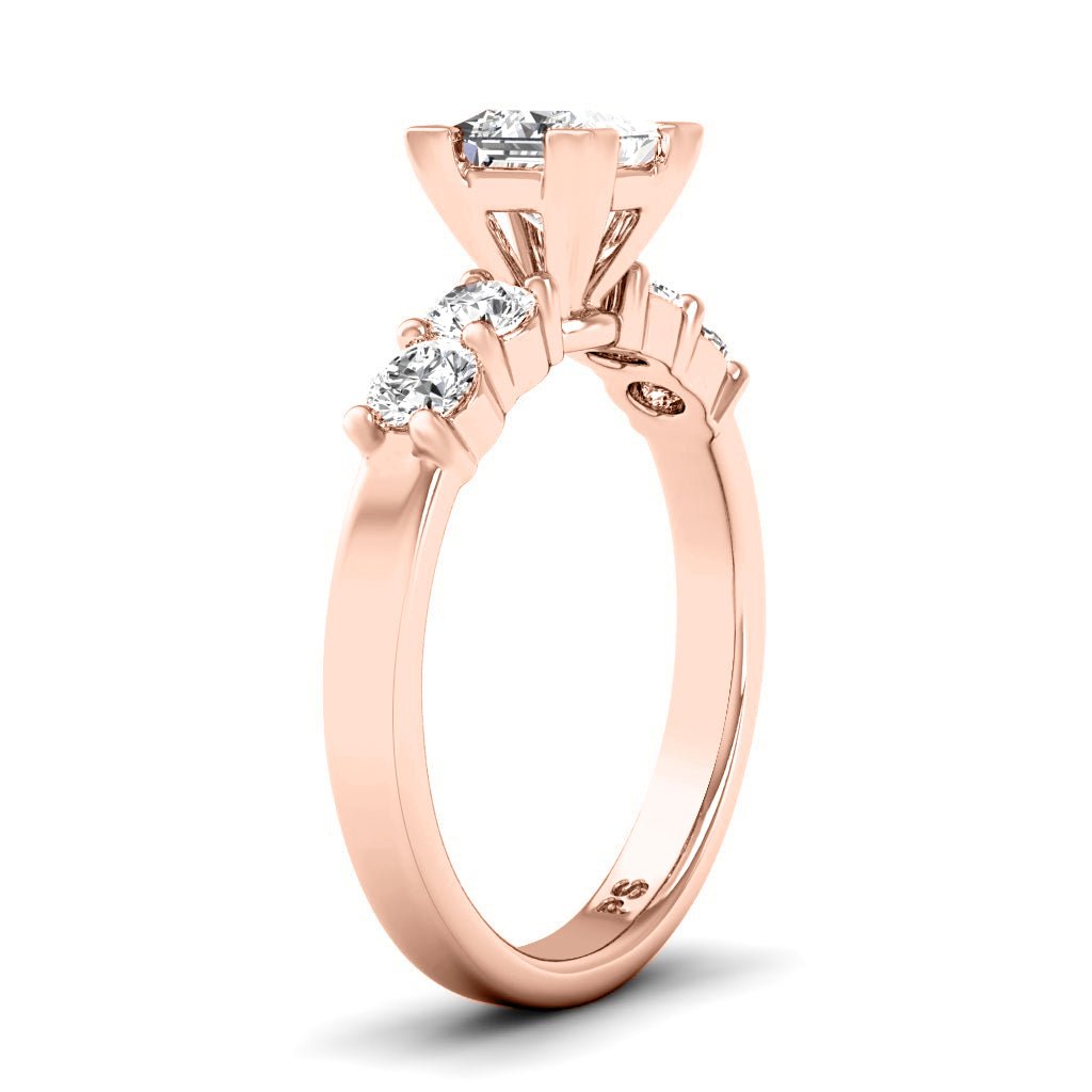 1.10-6.60 CT Princess & Round Cut Lab Grown Diamonds - Engagement Ring