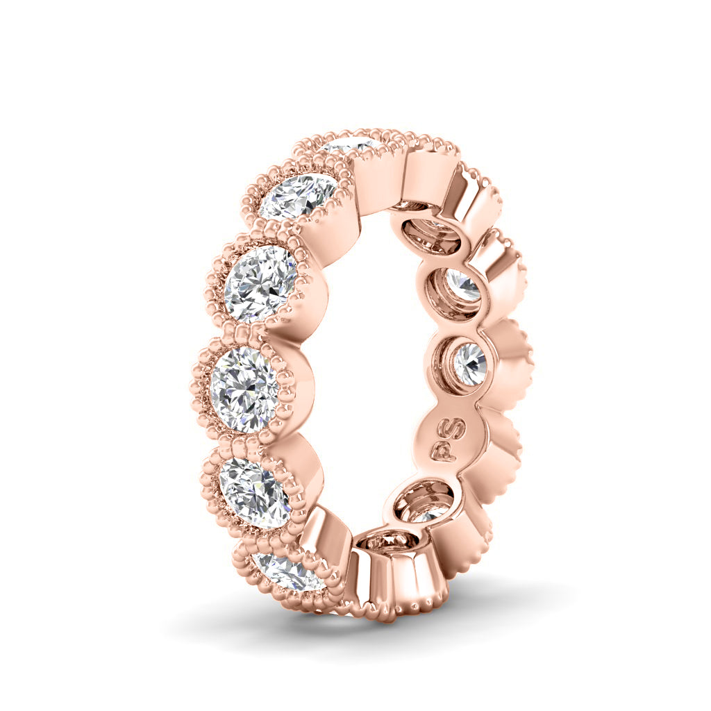 1.50-5.00 CT Round Cut Diamonds - Bezel Setting Eternity Ring