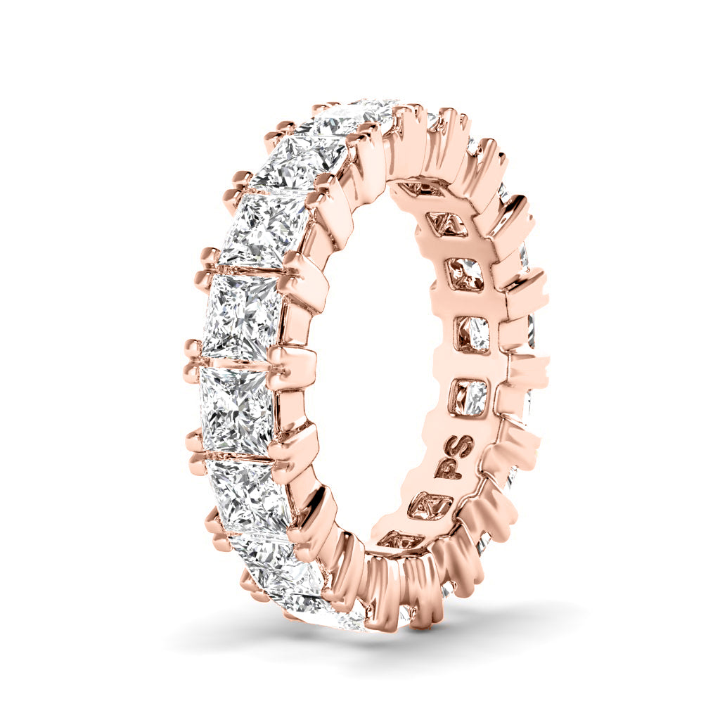 4.60 CT Princess Cut Natural Diamonds - Eternity Rings