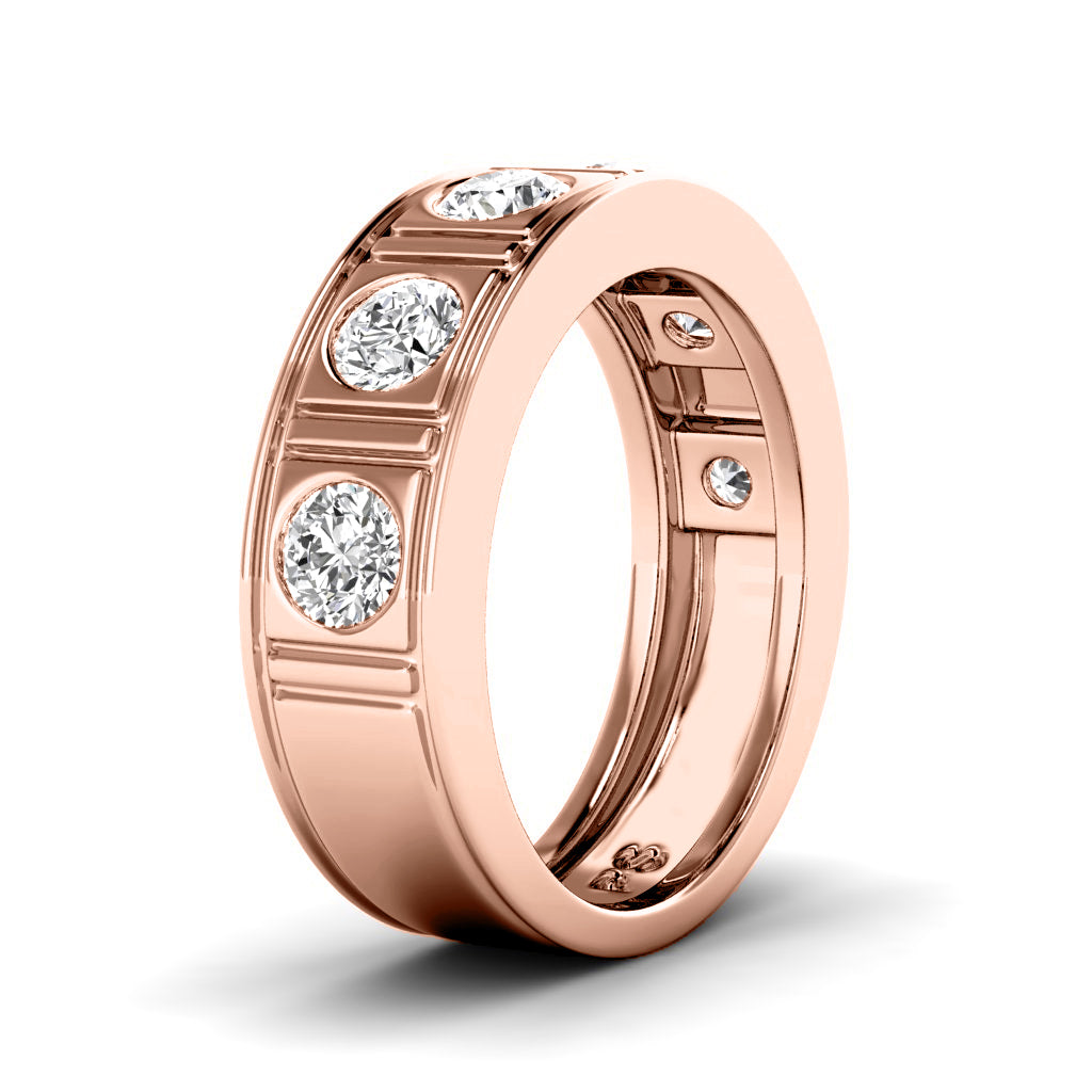 1.50 CT Round Cut Lab Grown Diamonds - Mens Wedding Band