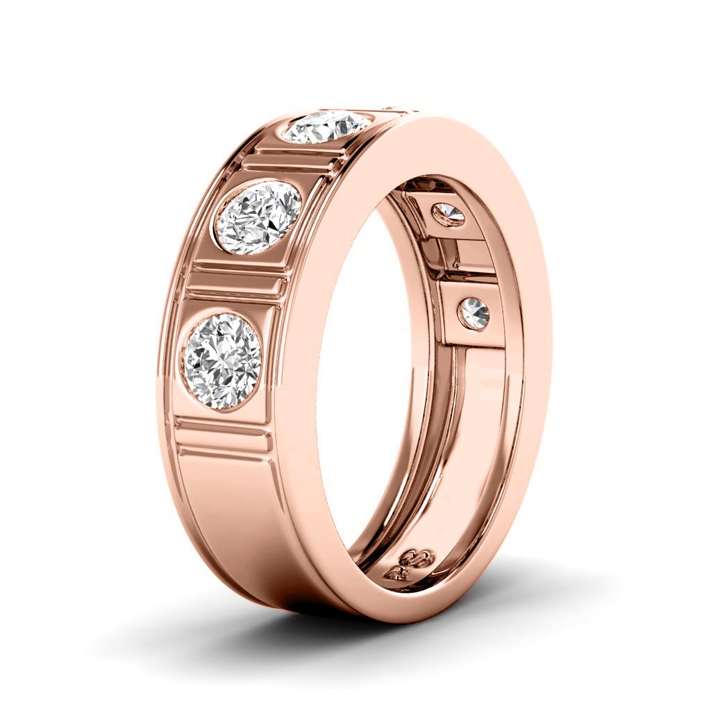 1.50 CT Round Cut Lab Grown Diamonds - Mens Wedding Band - Primestyle.com