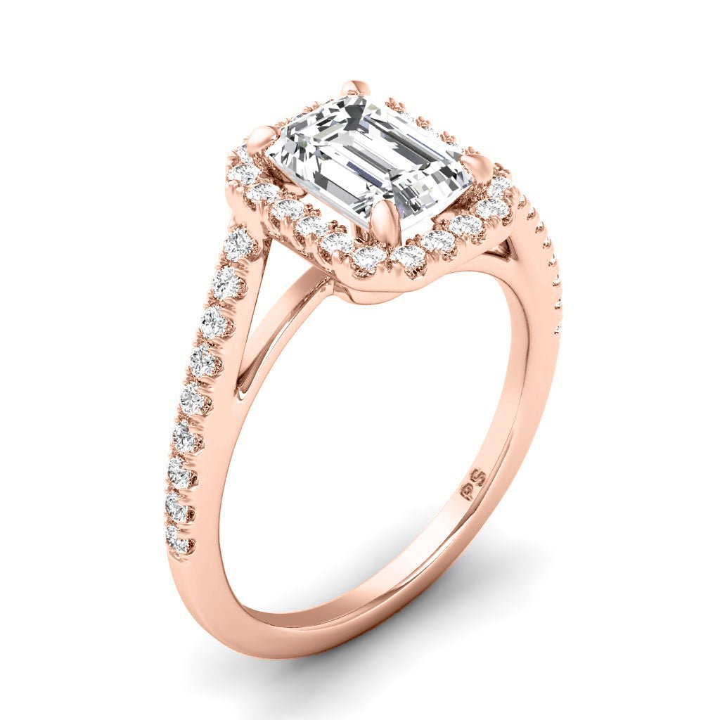 0.85 - 3.35 CT Round & Emerald Cut Lab Grown Diamonds - Halo Ring - Primestyle.com