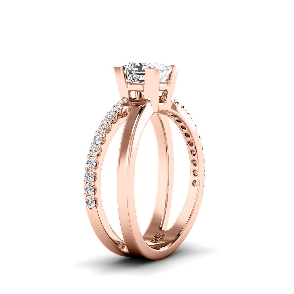 0.60 - 1.75 CT Princess & Round Cut Natural Diamonds - Engagement Ring - Primestyle.com