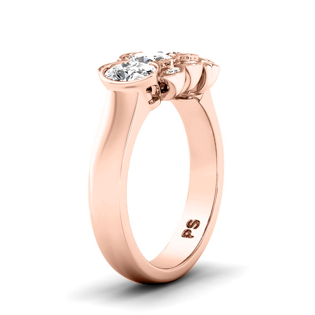 1.26 CT Round & Oval Cut Lab Grown Diamonds - Wedding Band