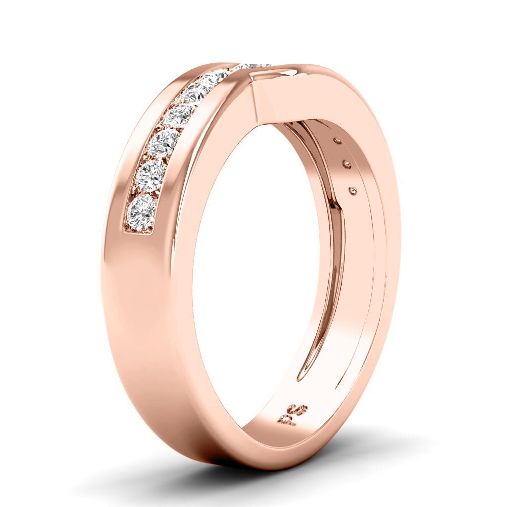 0.60 CT Round Cut Natural Diamonds - Mens Wedding Bands - Primestyle.com