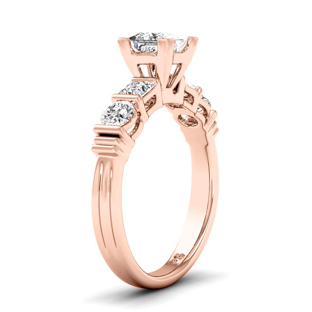 1.20-6.70 CT Princess & Round Cut Diamonds - Engagement Ring